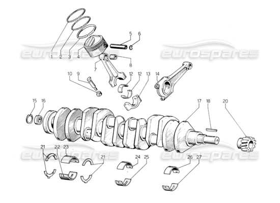 a part diagram from the Lamborghini Countach LP400 parts catalogue