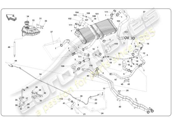 a part diagram from the Lamborghini Super Trofeo (2009-2014) parts catalogue