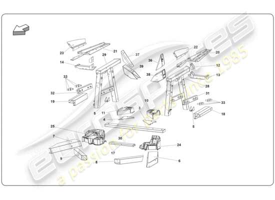 a part diagram from the Lamborghini Super Trofeo (2009-2014) parts catalogue