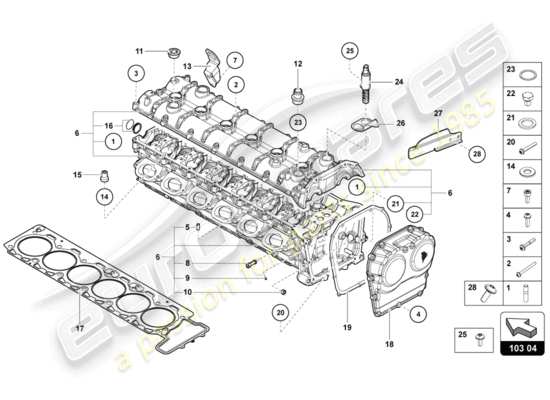 a part diagram from the Lamborghini Aventador LP720-4 parts catalogue