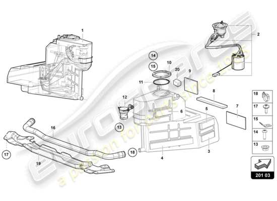 a part diagram from the Lamborghini Aventador LP720-4 parts catalogue