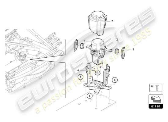 a part diagram from the Lamborghini Aventador LP720-4 parts catalogue