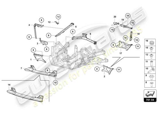 a part diagram from the Lamborghini Aventador LP720-4 parts catalogue