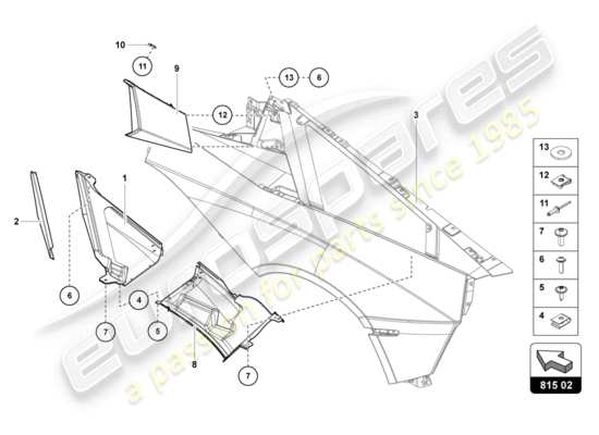 a part diagram from the Lamborghini Aventador LP720-4 parts catalogue