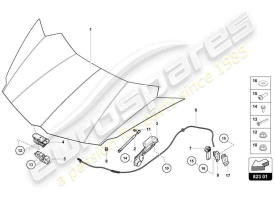 a part diagram from the Lamborghini Aventador LP720-4 parts catalogue