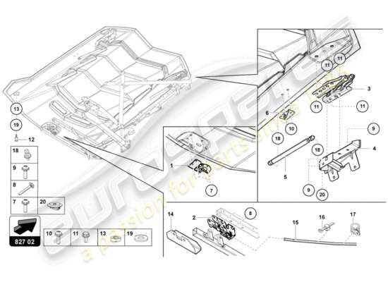 a part diagram from the Lamborghini Aventador LP720-4 parts catalogue