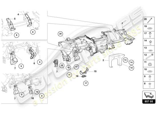 a part diagram from the Lamborghini Aventador LP720-4 parts catalogue