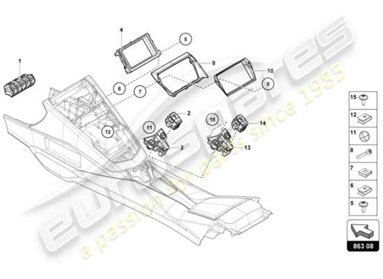 a part diagram from the Lamborghini Aventador LP720-4 parts catalogue