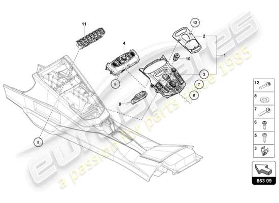 a part diagram from the Lamborghini Aventador LP720-4 parts catalogue