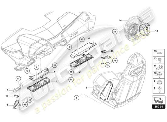 a part diagram from the Lamborghini Aventador LP720-4 parts catalogue