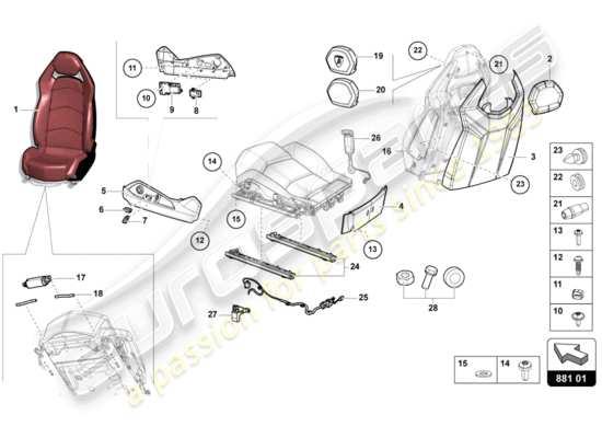 a part diagram from the Lamborghini Aventador LP720-4 parts catalogue