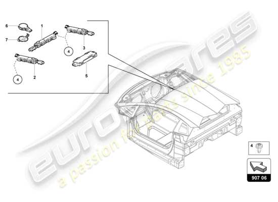 a part diagram from the Lamborghini Aventador LP720-4 parts catalogue