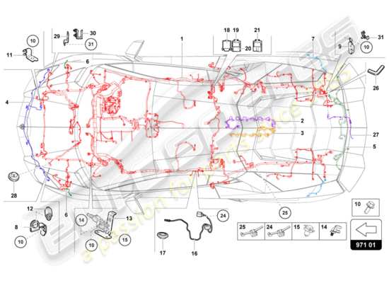 a part diagram from the Lamborghini Aventador LP720-4 parts catalogue