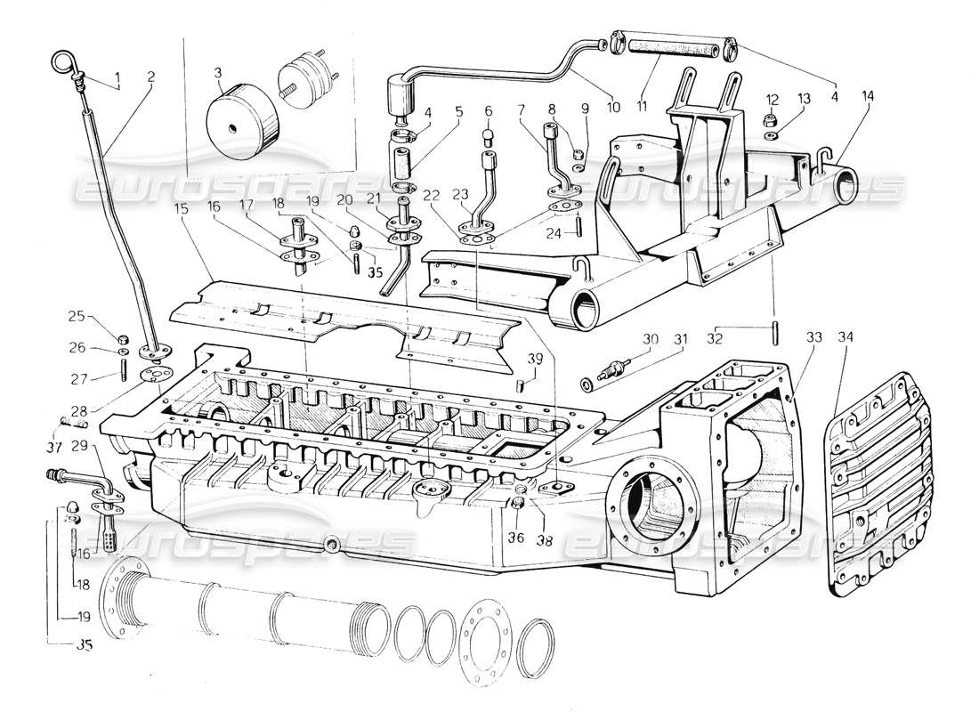 Lamborghini Countach 5000 QVi (1989) Sump Parts Diagram