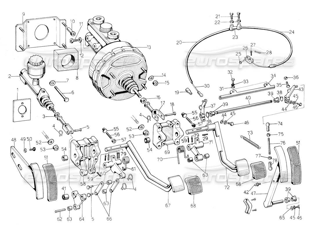 Lamborghini Countach 5000 QVi (1989) Pedals (RH D.) Parts Diagram