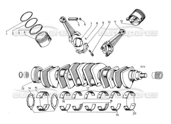 a part diagram from the Lamborghini Countach parts catalogue