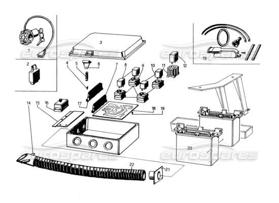 a part diagram from the Lamborghini Countach parts catalogue