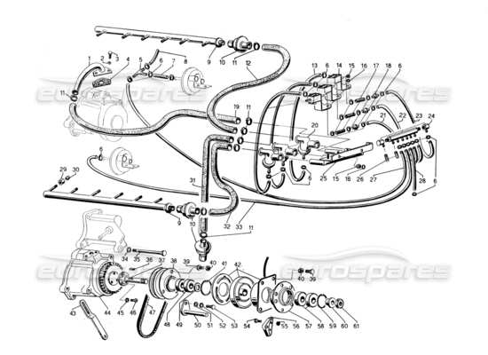 a part diagram from the Lamborghini Countach parts catalogue