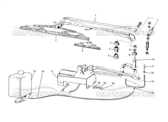 a part diagram from the Lamborghini Countach parts catalogue