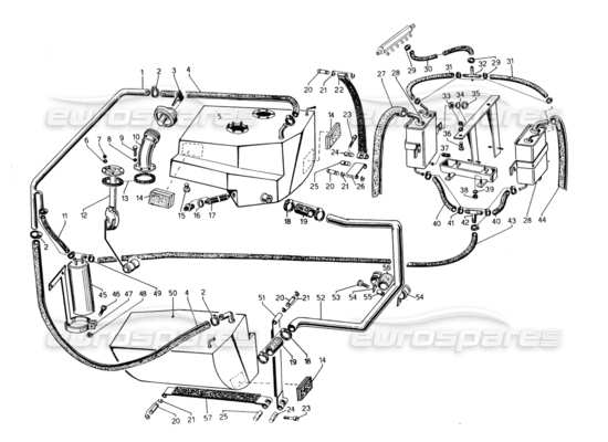 a part diagram from the Lamborghini Countach parts catalogue