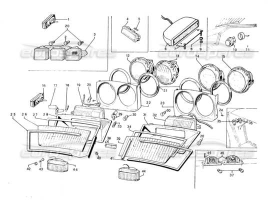 a part diagram from the Lamborghini Countach 5000 QVi (1989) parts catalogue