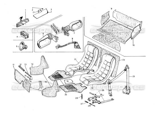 a part diagram from the Lamborghini Countach parts catalogue