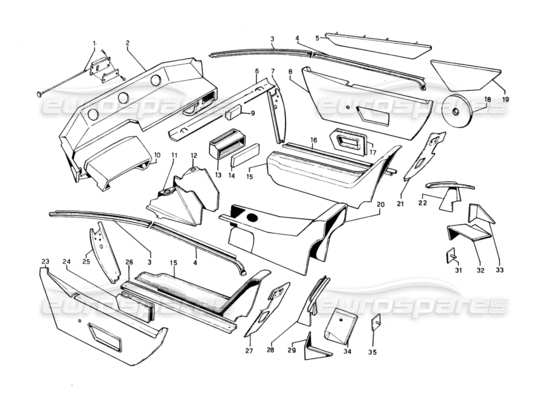 a part diagram from the Lamborghini Countach parts catalogue