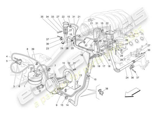 a part diagram from the Maserati GranTurismo parts catalogue