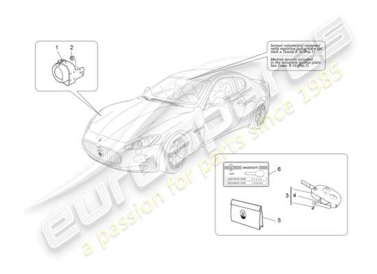 a part diagram from the Maserati GranTurismo parts catalogue