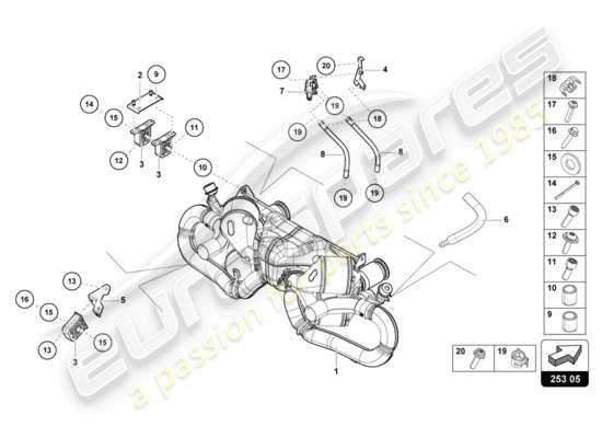 a part diagram from the Lamborghini HURACAN EVO parts catalogue