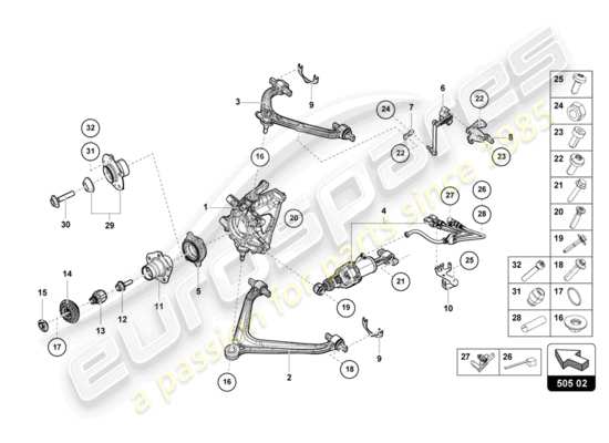 a part diagram from the Lamborghini HURACAN EVO parts catalogue