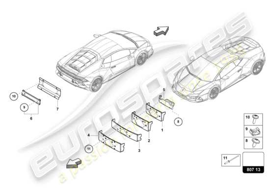 a part diagram from the Lamborghini HURACAN EVO parts catalogue