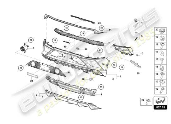 a part diagram from the Lamborghini HURACAN EVO parts catalogue