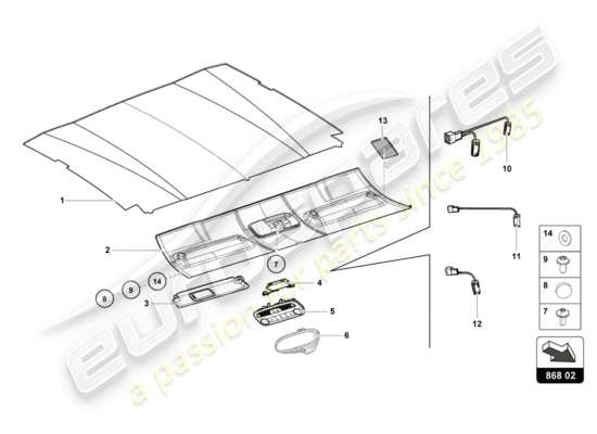 a part diagram from the Lamborghini HURACAN EVO parts catalogue