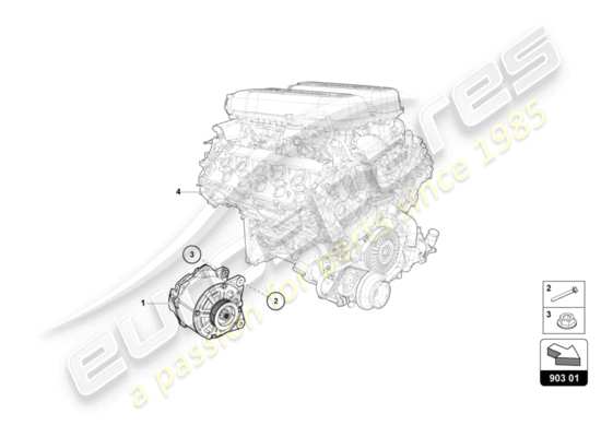 a part diagram from the Lamborghini HURACAN EVO parts catalogue