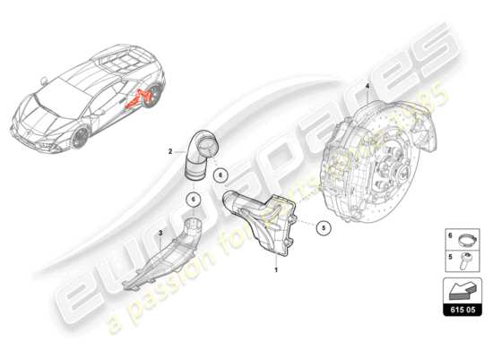 a part diagram from the Lamborghini HURACAN EVO parts catalogue