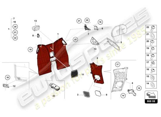 a part diagram from the Lamborghini HURACAN EVO parts catalogue