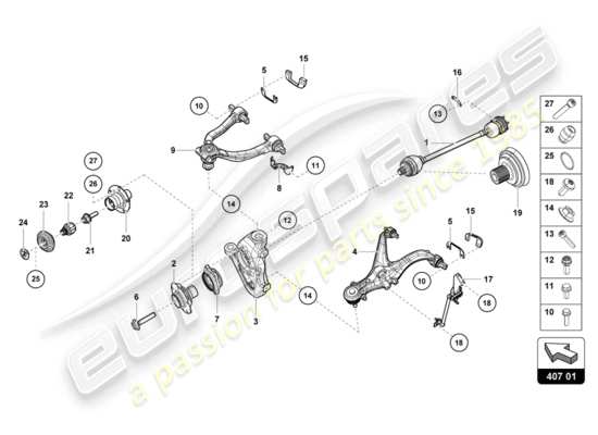 a part diagram from the Lamborghini HURACAN EVO parts catalogue