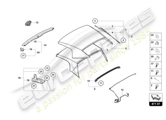 a part diagram from the Lamborghini HURACAN EVO parts catalogue