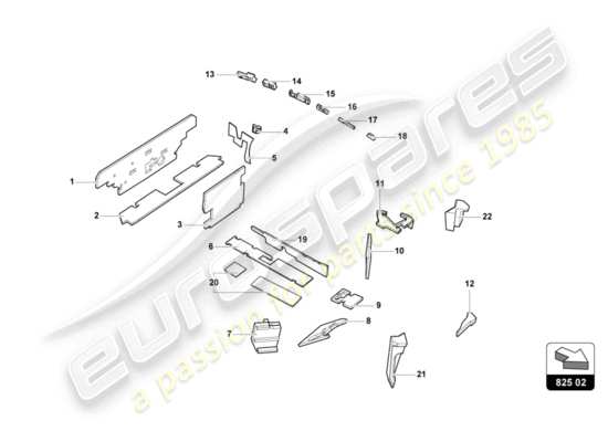 a part diagram from the Lamborghini Huracan LP610 parts catalogue