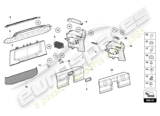 a part diagram from the Lamborghini Huracan LP610 parts catalogue