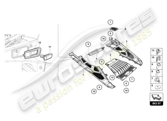 a part diagram from the Lamborghini Huracan LP610 parts catalogue