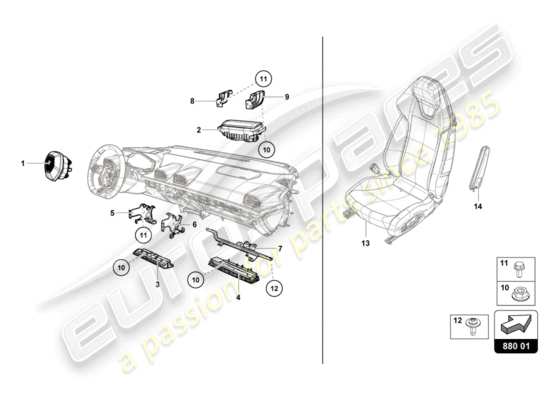 a part diagram from the Lamborghini Huracan LP610 parts catalogue