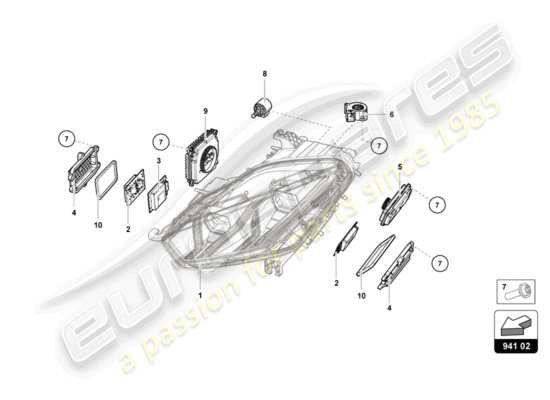 a part diagram from the Lamborghini Huracan LP610 parts catalogue