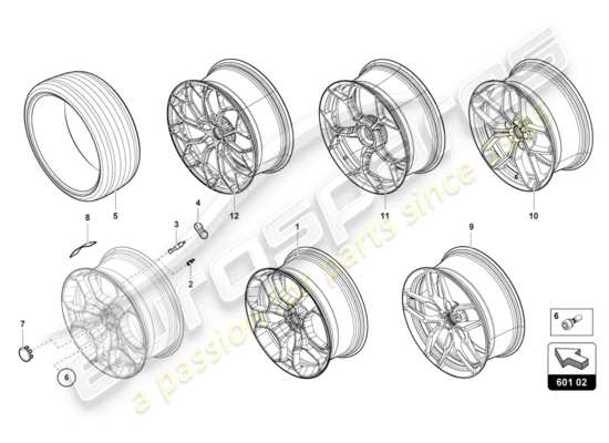 a part diagram from the Lamborghini Huracan LP610 parts catalogue