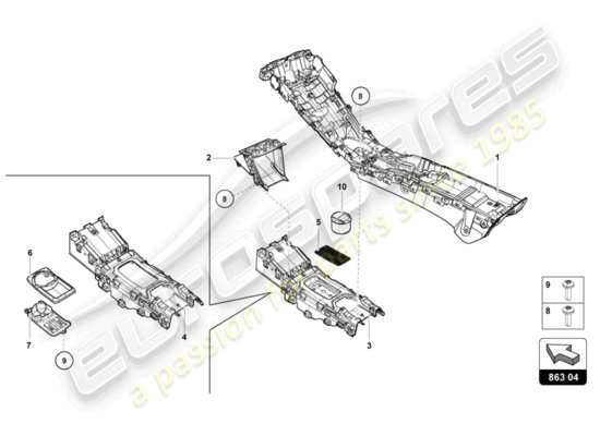 a part diagram from the Lamborghini Huracan LP610 parts catalogue