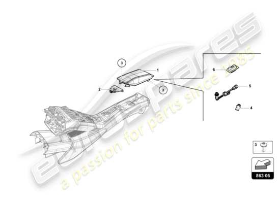 a part diagram from the Lamborghini Huracan LP610 parts catalogue