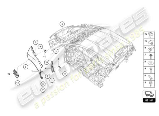 a part diagram from the Lamborghini Huracan LP610 parts catalogue