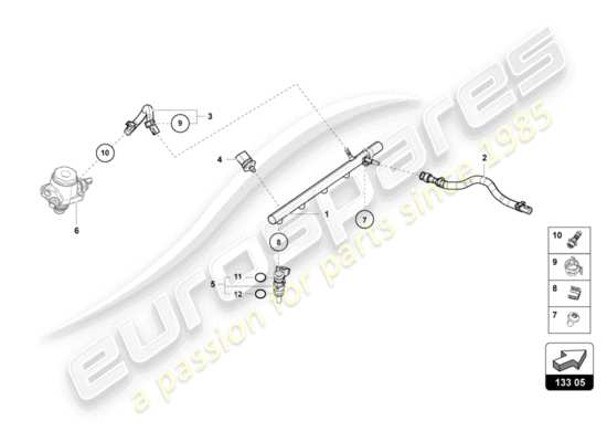 a part diagram from the Lamborghini Huracan LP580 parts catalogue