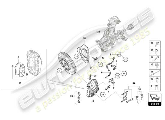 a part diagram from the Lamborghini Huracan LP580 parts catalogue